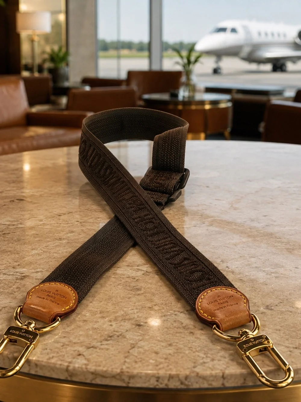 Louis Vuitton Adjustable Shoulder Strap – Brown Nylon & Vachetta Leather | 43”